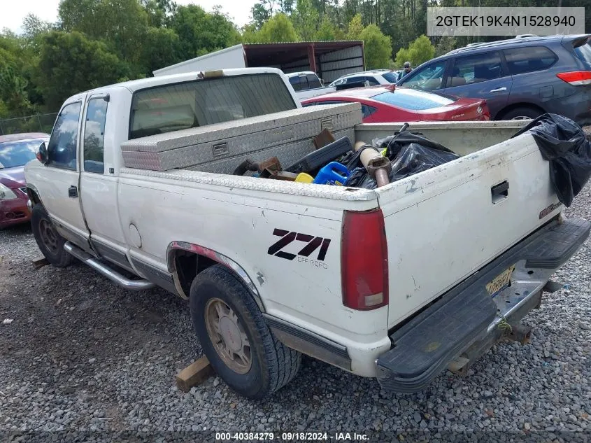 1992 GMC Sierra K1500 VIN: 2GTEK19K4N1528940 Lot: 40384279