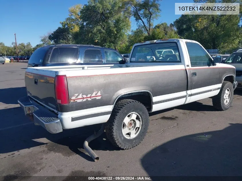 1992 GMC Sierra K1500 VIN: 1GTEK14K4NZ522232 Lot: 40438122