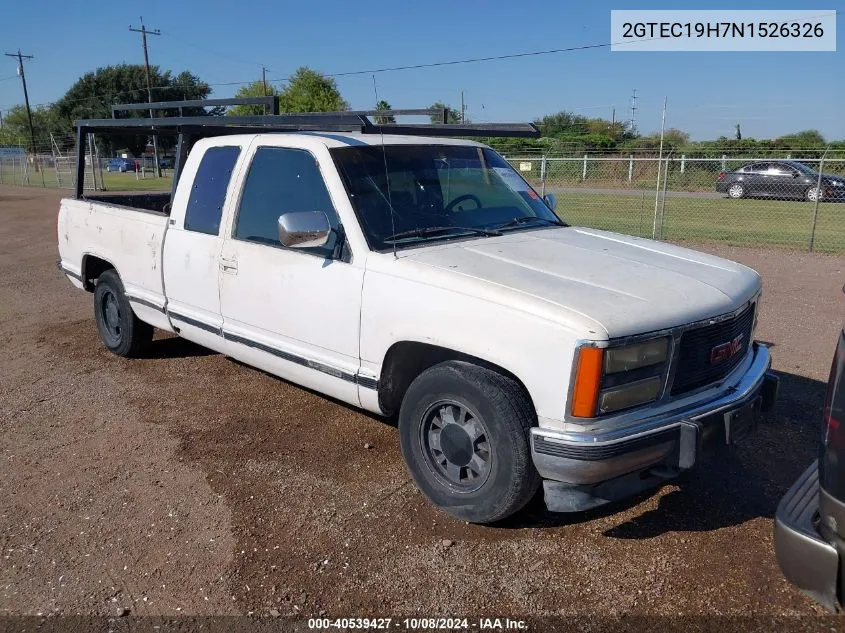 1992 GMC Sierra C1500 VIN: 2GTEC19H7N1526326 Lot: 40539427