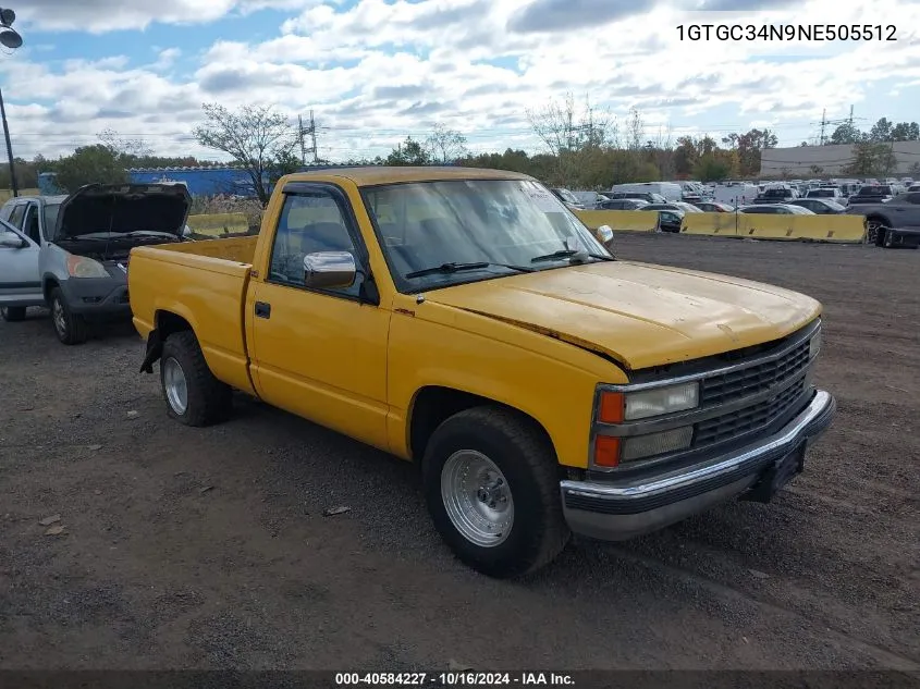 1992 GMC Sierra C3500 VIN: 1GTGC34N9NE505512 Lot: 40584227