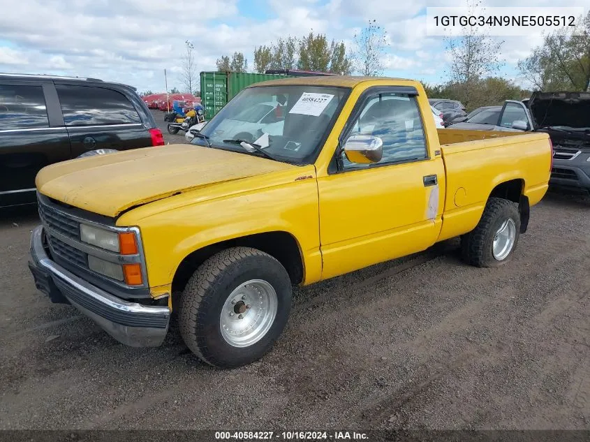 1992 GMC Sierra C3500 VIN: 1GTGC34N9NE505512 Lot: 40584227