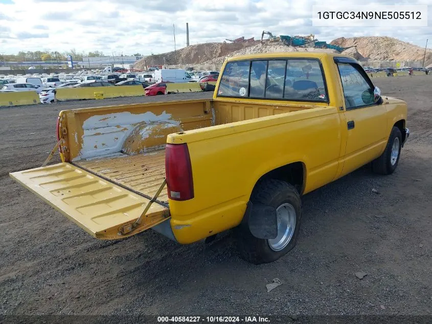 1992 GMC Sierra C3500 VIN: 1GTGC34N9NE505512 Lot: 40584227