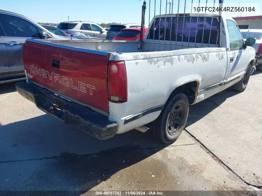 1994 GMC Sierra C2500 VIN: 1GTFC24K4RZ560184 Lot: 40787252