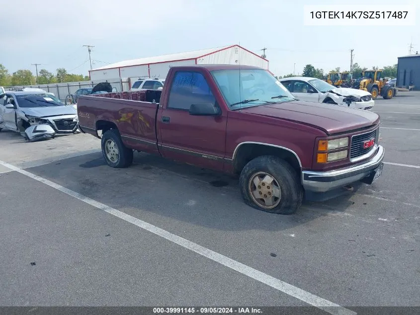 1995 GMC Sierra K1500 VIN: 1GTEK14K7SZ517487 Lot: 39991145