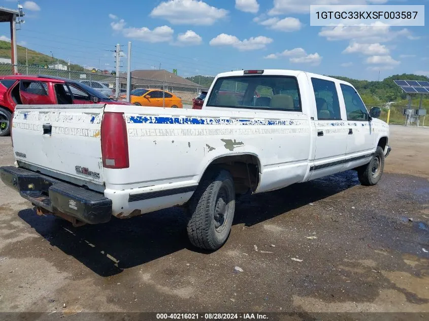 1995 GMC Sierra C3500 VIN: 1GTGC33KXSF003587 Lot: 40216021