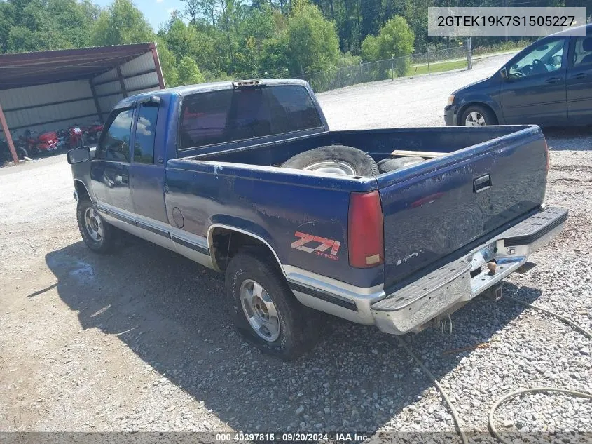 1995 GMC Sierra K1500 VIN: 2GTEK19K7S1505227 Lot: 40397815