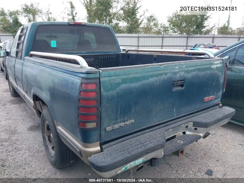 1995 GMC Sierra C1500 VIN: 2GTEC19H3S1524181 Lot: 40737081