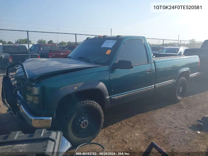 1996 GMC Sierra K2500 VIN: 1GTGK24F0TE520581 Lot: 40183783