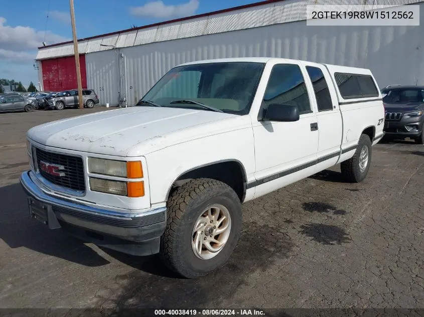 1998 GMC Sierra 1500 Sl Wideside VIN: 2GTEK19R8W1512562 Lot: 40038419