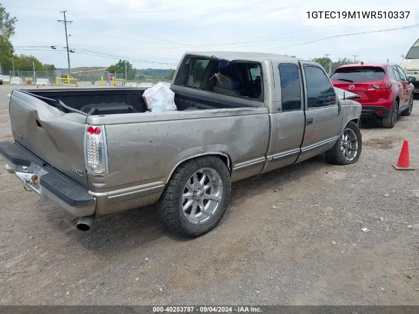 1998 GMC Sierra 1500 Sl Wideside/Sle Sportside VIN: 1GTEC19M1WR510337 Lot: 40253787