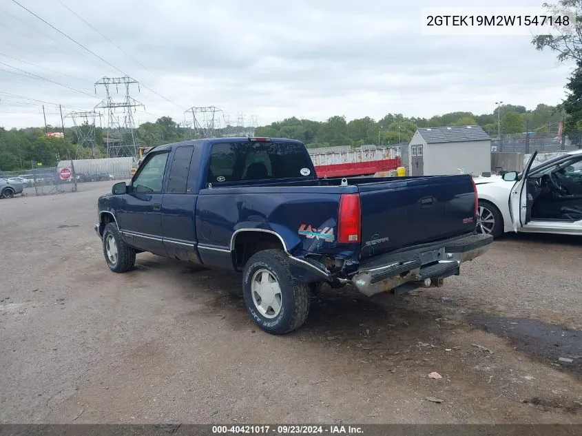 1998 GMC Sierra 1500 Sl Wideside VIN: 2GTEK19M2W1547148 Lot: 40421017