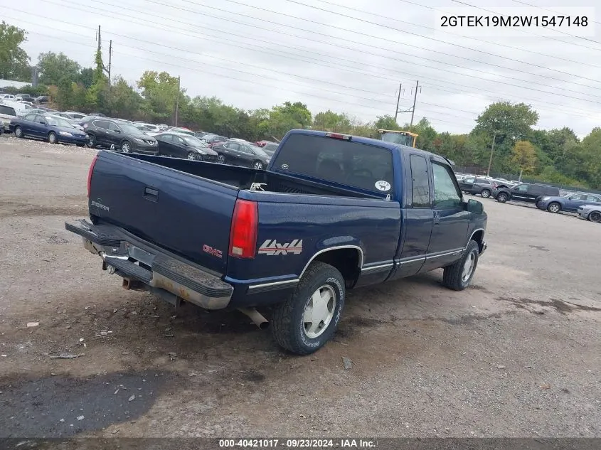 1998 GMC Sierra 1500 Sl Wideside VIN: 2GTEK19M2W1547148 Lot: 40421017