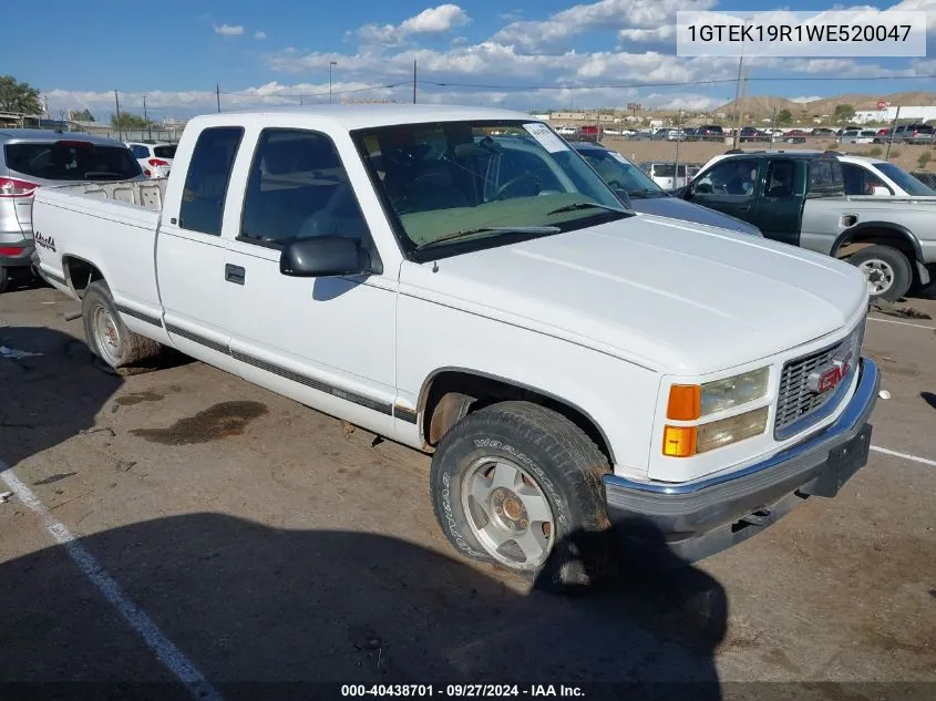 1998 GMC Sierra 1500 Sl Wideside VIN: 1GTEK19R1WE520047 Lot: 40438701