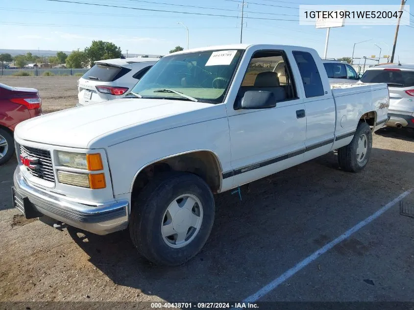 1998 GMC Sierra 1500 Sl Wideside VIN: 1GTEK19R1WE520047 Lot: 40438701