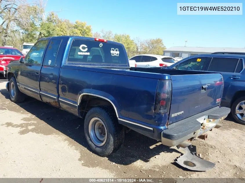 1998 GMC Sierra 1500 Sl Wideside VIN: 1GTEC19W4WE520210 Lot: 40621514