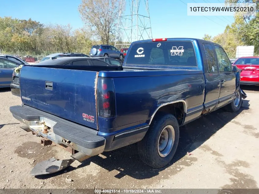 1998 GMC Sierra 1500 Sl Wideside VIN: 1GTEC19W4WE520210 Lot: 40621514