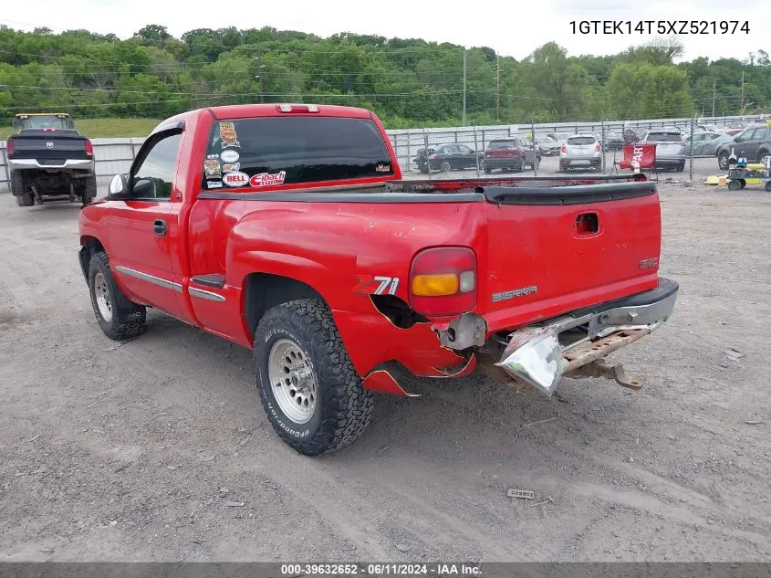 1999 GMC Sierra 1500 Sle VIN: 1GTEK14T5XZ521974 Lot: 39632652