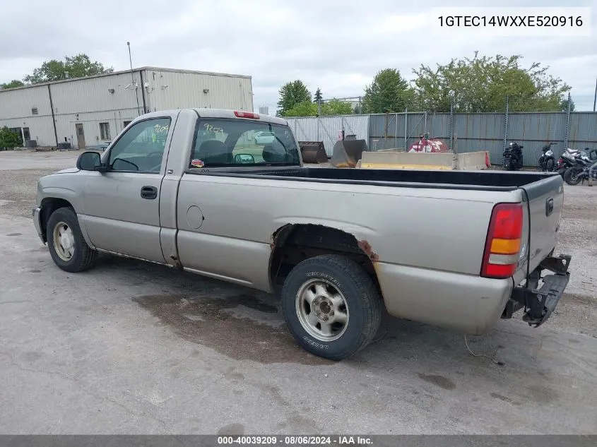 1999 GMC Sierra 1500 Sl VIN: 1GTEC14WXXE520916 Lot: 40039209