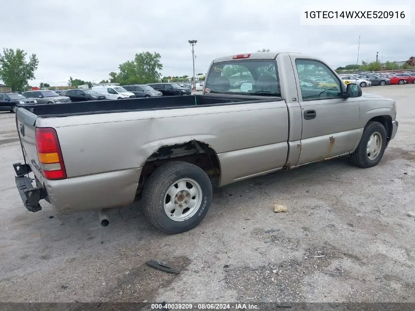 1999 GMC Sierra 1500 Sl VIN: 1GTEC14WXXE520916 Lot: 40039209