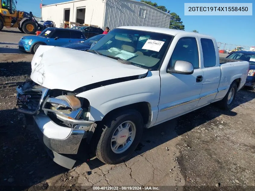 1999 GMC Sierra 1500 Sle VIN: 2GTEC19T4X1558450 Lot: 40129022