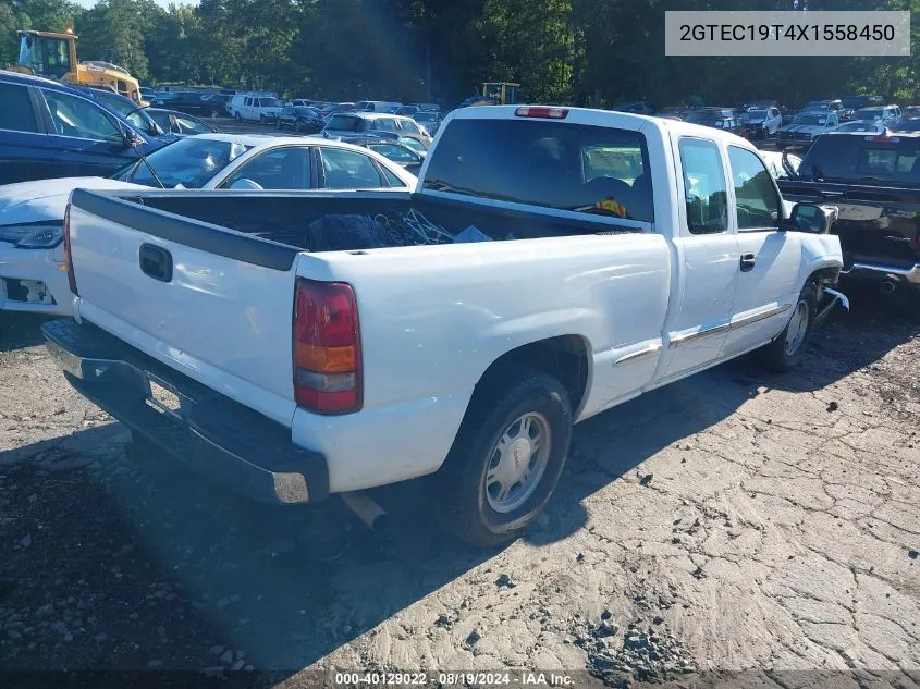 1999 GMC Sierra 1500 Sle VIN: 2GTEC19T4X1558450 Lot: 40129022