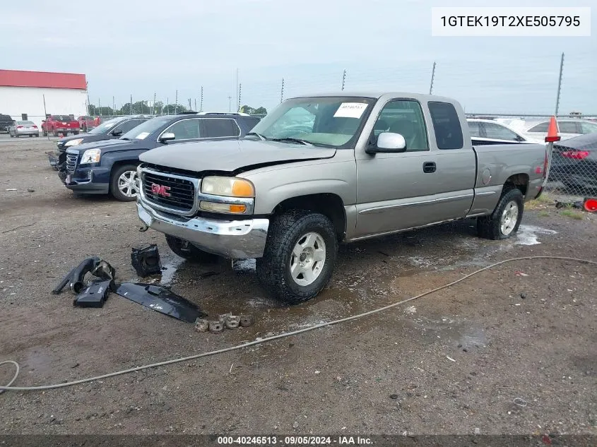 1999 GMC Sierra 1500 Sle VIN: 1GTEK19T2XE505795 Lot: 40246513