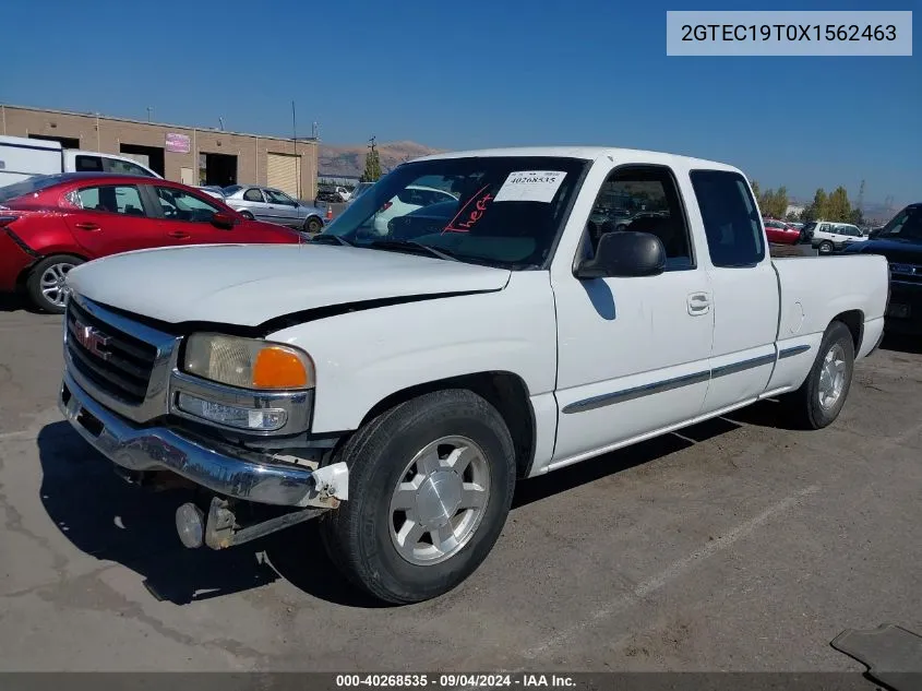 1999 GMC Sierra 1500 Sle VIN: 2GTEC19T0X1562463 Lot: 40268535