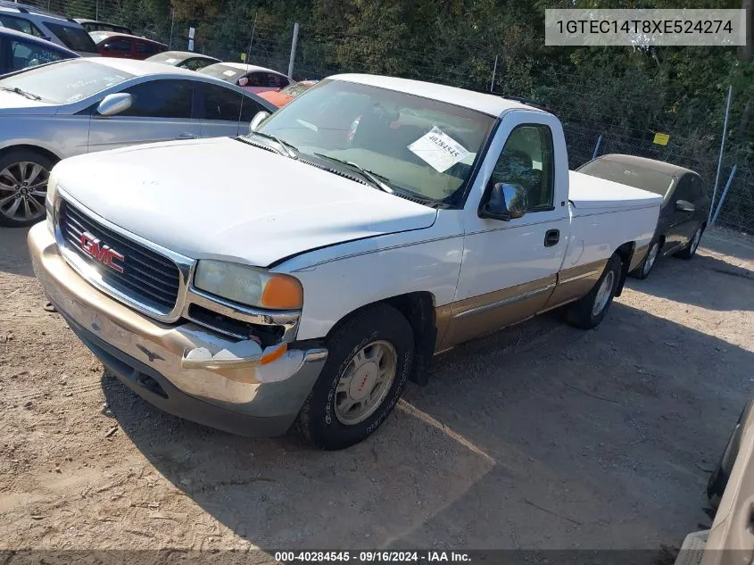 1999 GMC Sierra 1500 Sle VIN: 1GTEC14T8XE524274 Lot: 40284545