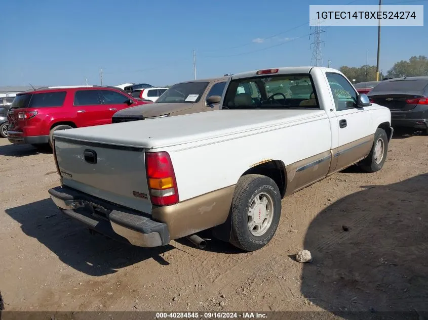 1999 GMC Sierra 1500 Sle VIN: 1GTEC14T8XE524274 Lot: 40284545