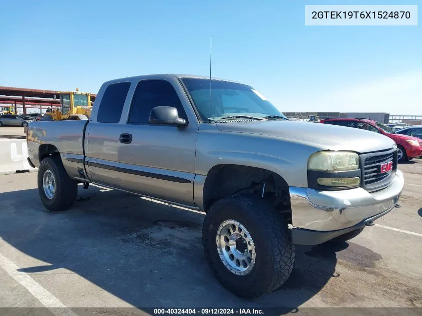 1999 GMC Sierra 1500 Sle VIN: 2GTEK19T6X1524870 Lot: 40324404