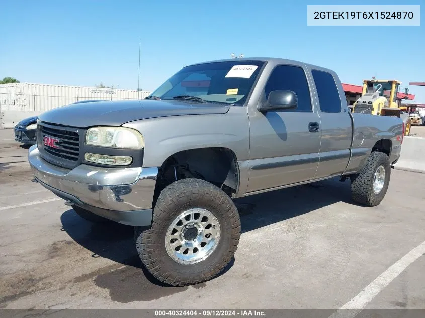 1999 GMC Sierra 1500 Sle VIN: 2GTEK19T6X1524870 Lot: 40324404