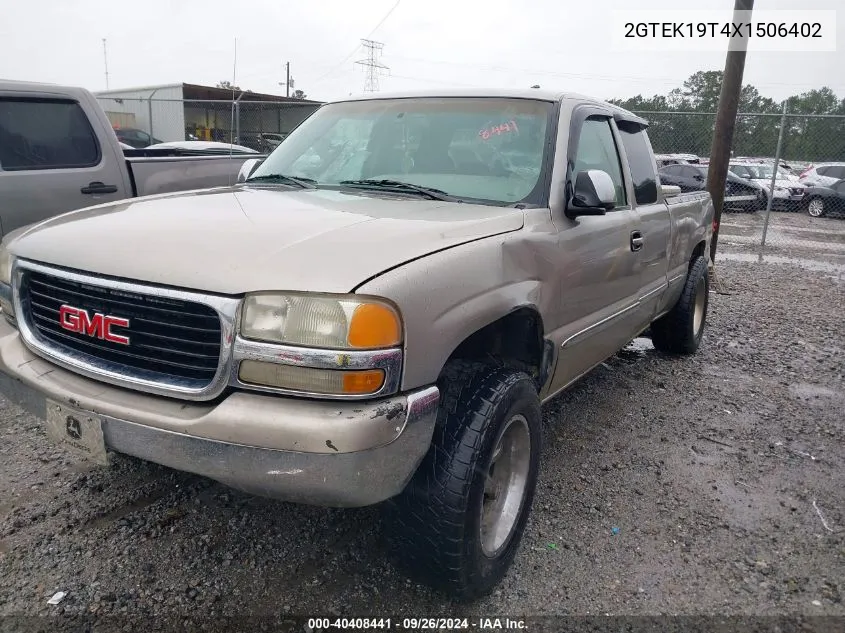 1999 GMC Sierra 1500 Sle VIN: 2GTEK19T4X1506402 Lot: 40408441