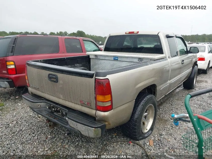 1999 GMC Sierra 1500 Sle VIN: 2GTEK19T4X1506402 Lot: 40408441