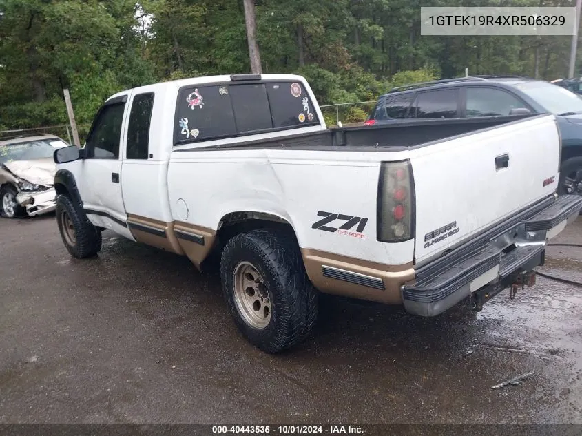 1999 GMC Sierra 1500 Sle VIN: 1GTEK19R4XR506329 Lot: 40443535