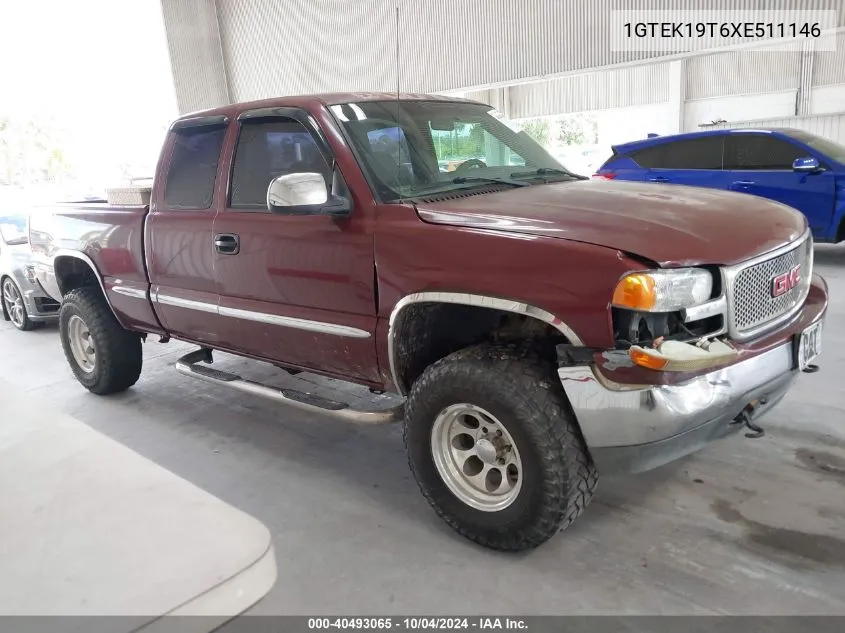 1999 GMC Sierra 1500 Sle VIN: 1GTEK19T6XE511146 Lot: 40493065