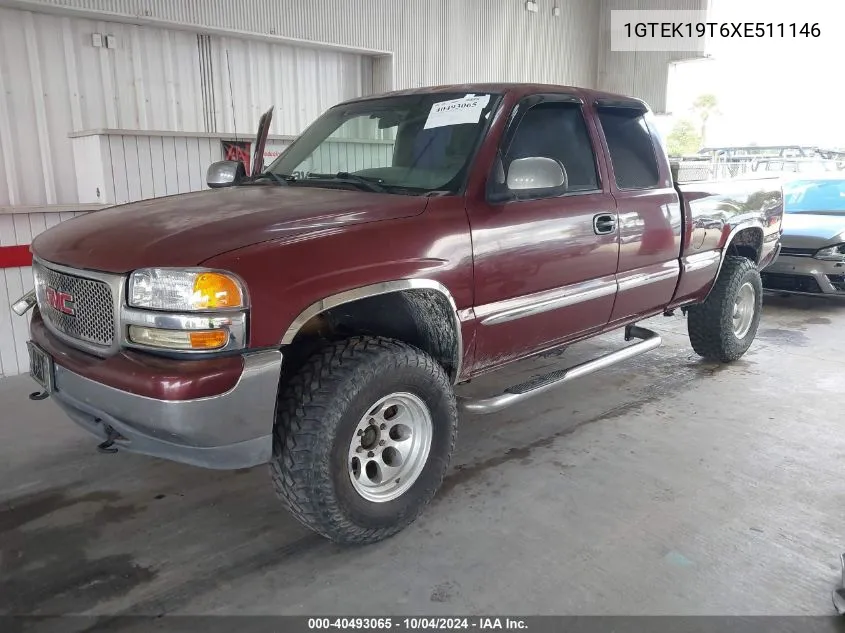 1999 GMC Sierra 1500 Sle VIN: 1GTEK19T6XE511146 Lot: 40493065