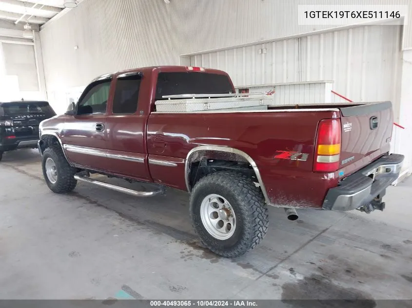 1999 GMC Sierra 1500 Sle VIN: 1GTEK19T6XE511146 Lot: 40493065