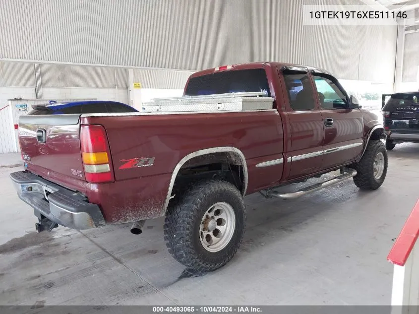 1999 GMC Sierra 1500 Sle VIN: 1GTEK19T6XE511146 Lot: 40493065