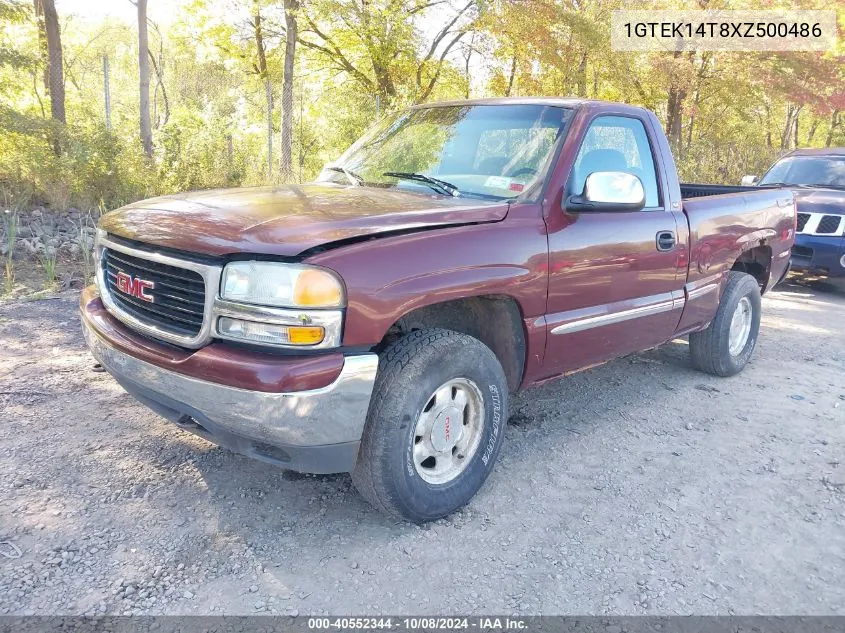 1999 GMC Sierra 1500 Sle VIN: 1GTEK14T8XZ500486 Lot: 40552344