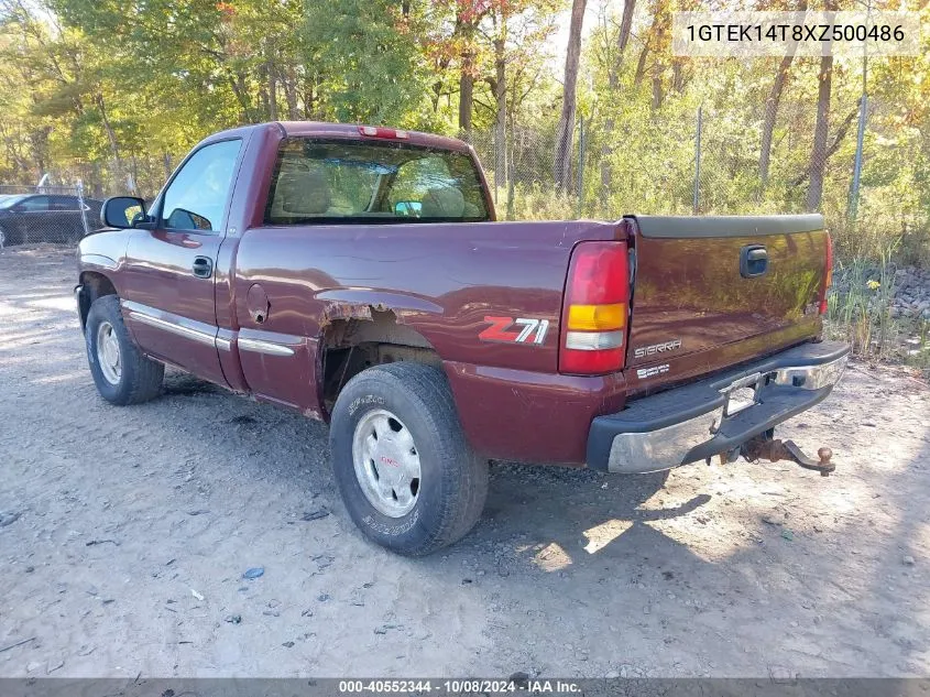 1999 GMC Sierra 1500 Sle VIN: 1GTEK14T8XZ500486 Lot: 40552344