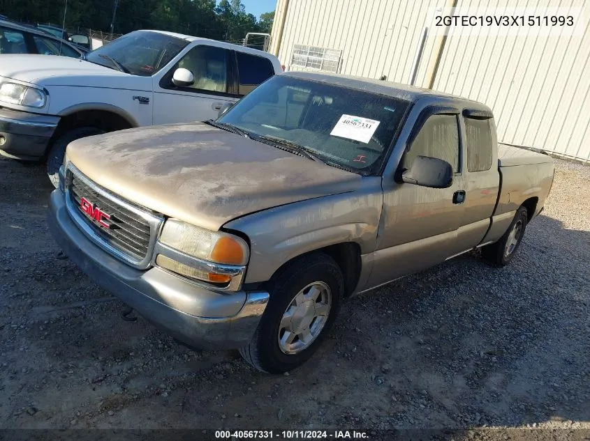 1999 GMC Sierra 1500 Sl VIN: 2GTEC19V3X1511993 Lot: 40567331