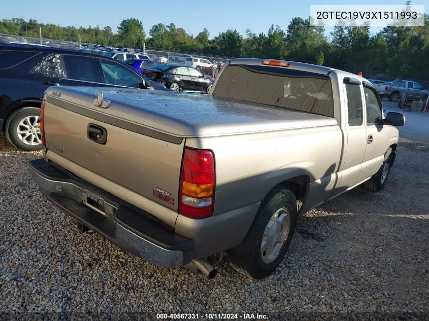 1999 GMC Sierra 1500 Sl VIN: 2GTEC19V3X1511993 Lot: 40567331