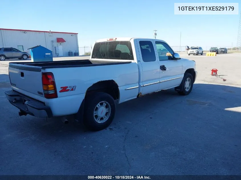 1999 GMC Sierra 1500 Sle VIN: 1GTEK19T1XE529179 Lot: 40630022