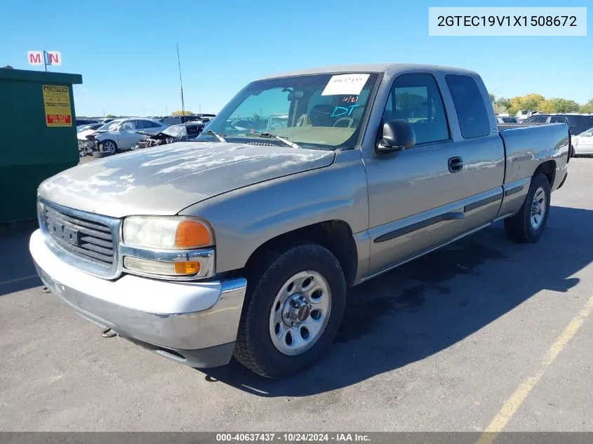 1999 GMC Sierra 1500 Sl/Sle VIN: 2GTEC19V1X1508672 Lot: 40637437