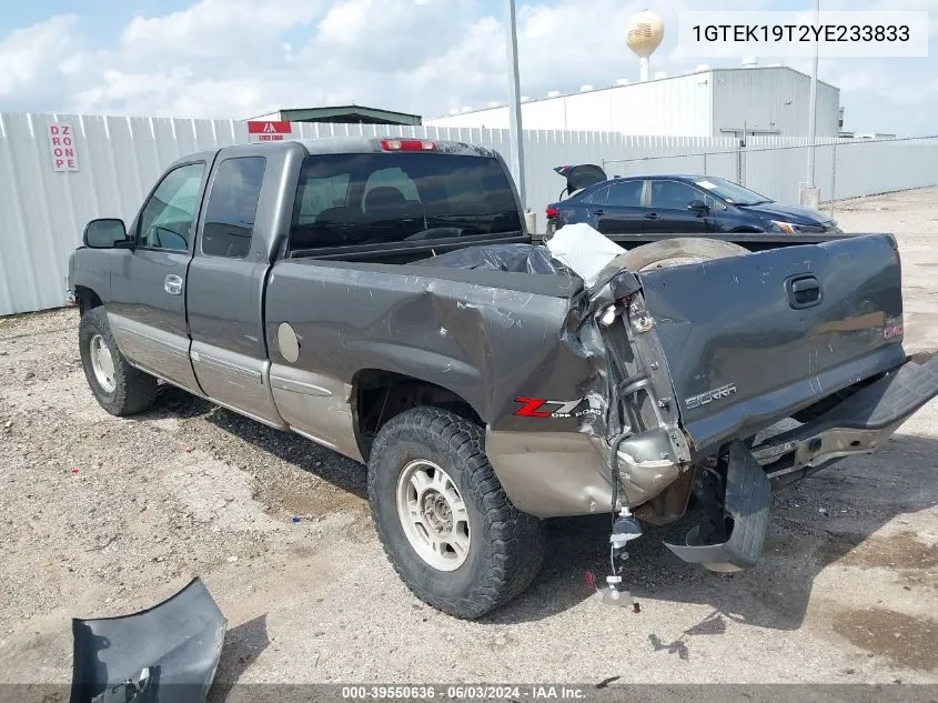 2000 GMC Sierra 1500 Sle VIN: 1GTEK19T2YE233833 Lot: 39550636