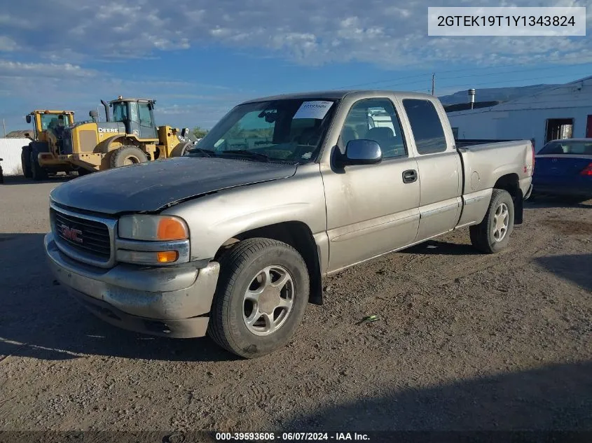 2000 GMC Sierra 1500 Sle VIN: 2GTEK19T1Y1343824 Lot: 39593606