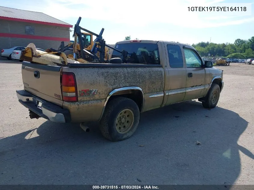 1GTEK19T5YE164118 2000 GMC Sierra 1500 Sle