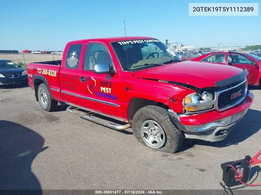 2000 GMC Sierra 1500 Sle VIN: 2GTEK19T5Y1112389 Lot: 39851477