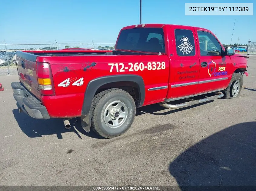 2000 GMC Sierra 1500 Sle VIN: 2GTEK19T5Y1112389 Lot: 39851477