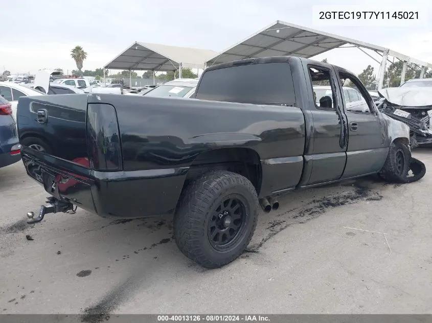 2000 GMC Sierra 1500 Sle VIN: 2GTEC19T7Y1145021 Lot: 40013126